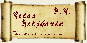 Miloš Miljković vizit kartica